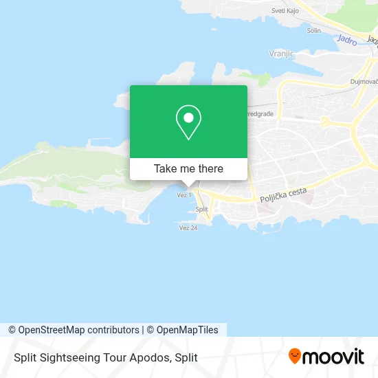 Split Sightseeing Tour Apodos map