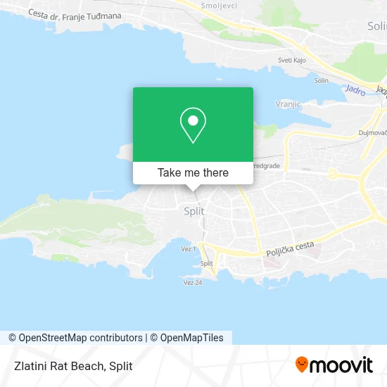 Zlatini Rat Beach map