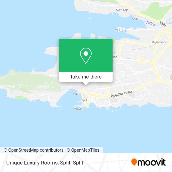 Unique Luxury Rooms, Split map