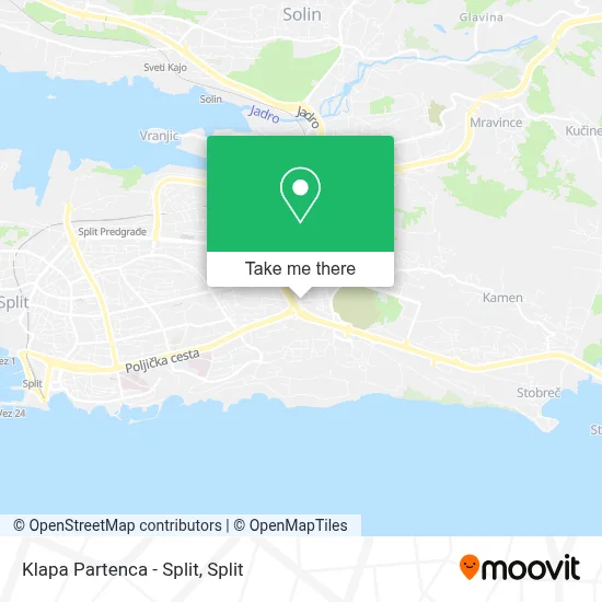 Klapa Partenca - Split map
