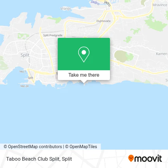 Taboo Beach Club Split map