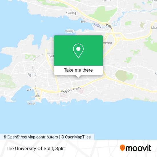 The University Of Split map