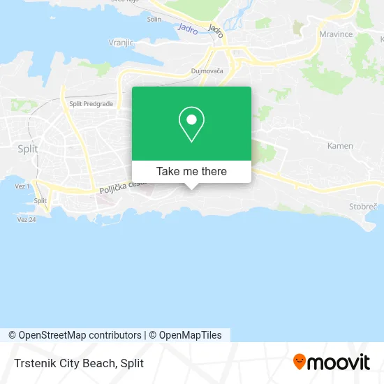 Trstenik City Beach map