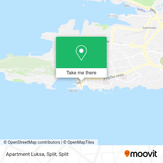 Apartment Luksa, Split map