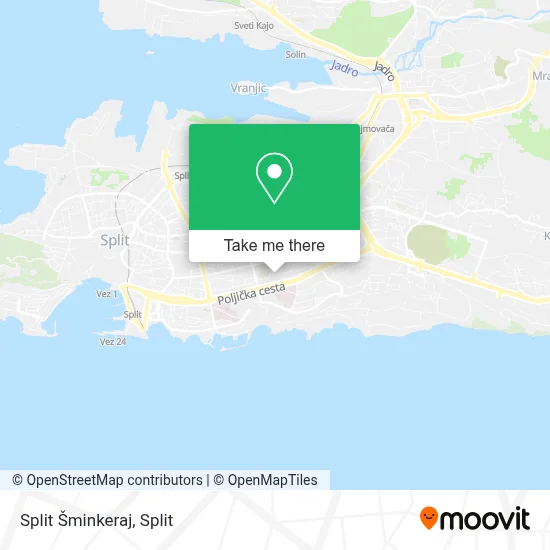 Split Šminkeraj map