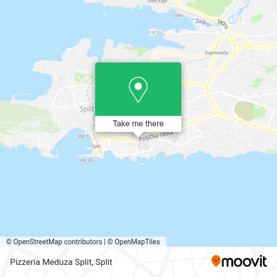 Pizzeria Meduza Split map