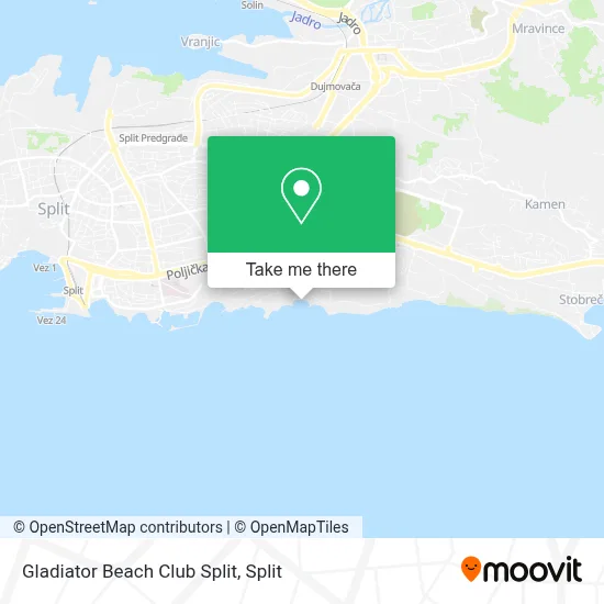 Gladiator Beach Club Split map