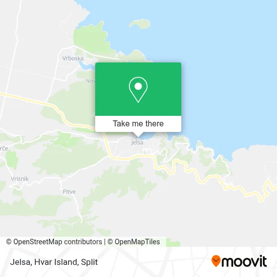 Jelsa, Hvar Island map