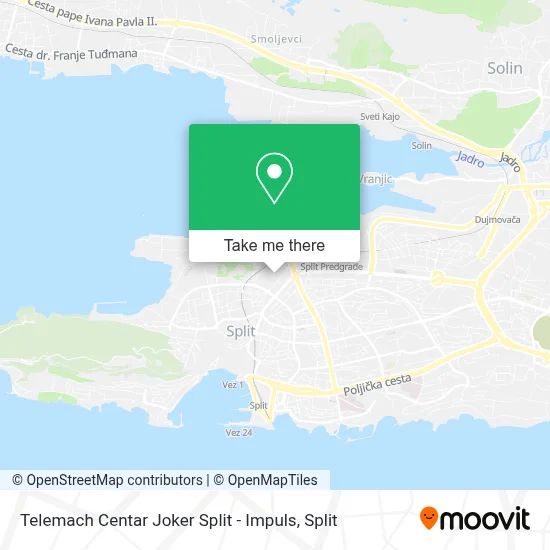 Telemach Centar Joker Split - Impuls map