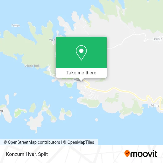 Konzum Hvar map