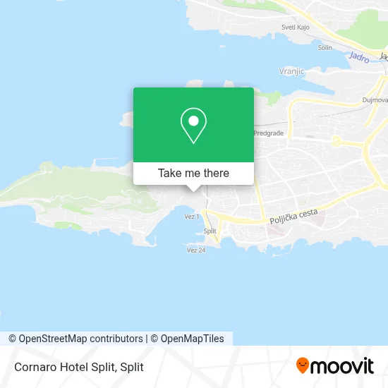 Cornaro Hotel Split map