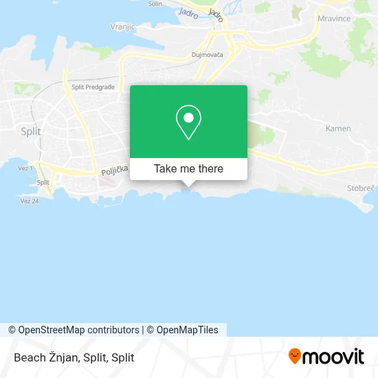 Beach Žnjan, Split map