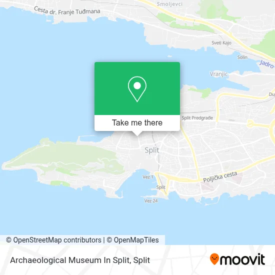 Archaeological Museum In Split map