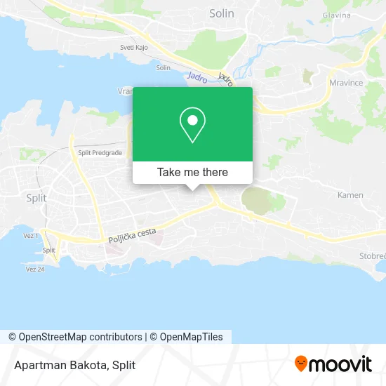 Apartman Bakota map