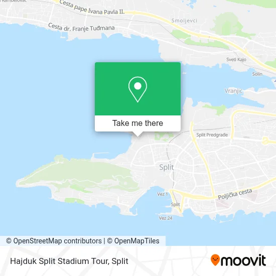 Hajduk Split Stadium Tour map