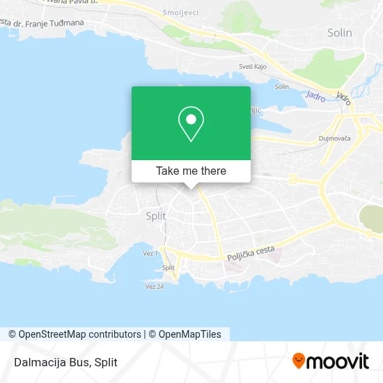 Dalmacija Bus map