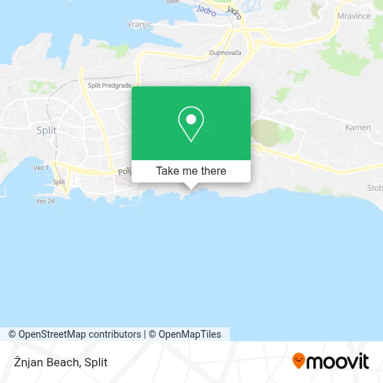 Žnjan Beach map