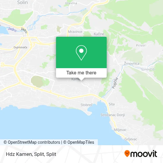 Hdz Kamen, Split map
