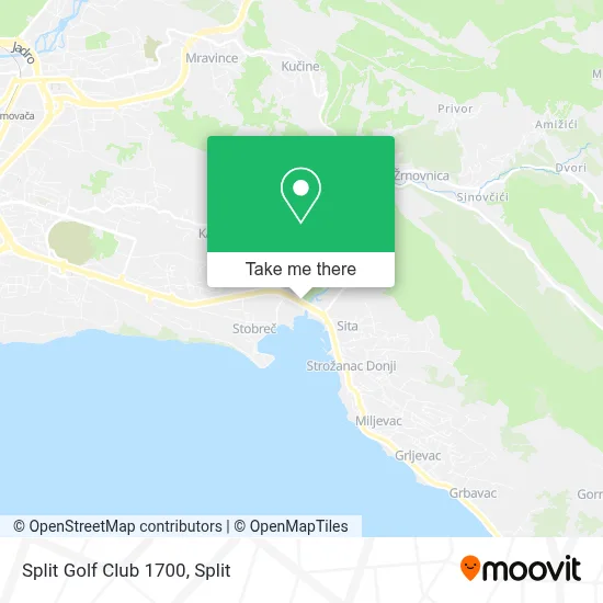 Split Golf Club 1700 map