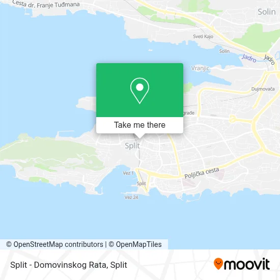Split - Domovinskog Rata map
