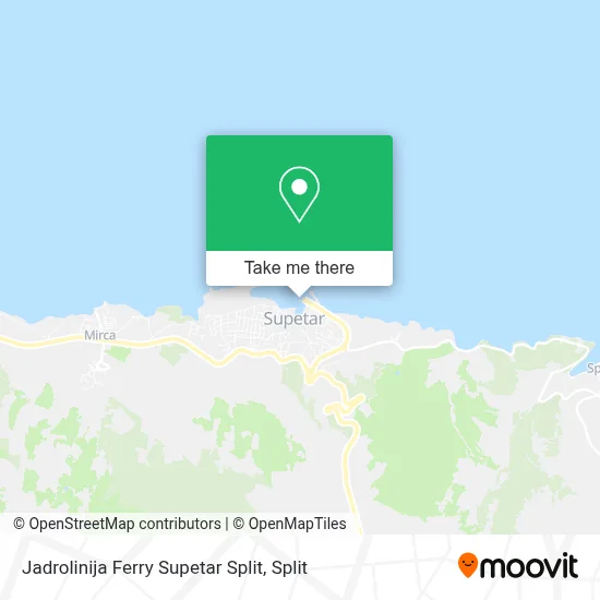Jadrolinija Ferry Supetar Split map
