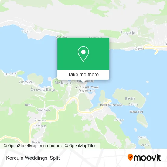 Korcula Weddings map