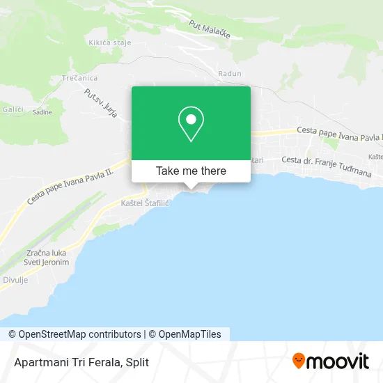 Apartmani Tri Ferala map