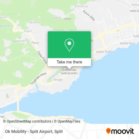 Ok Mobility - Split Airport map