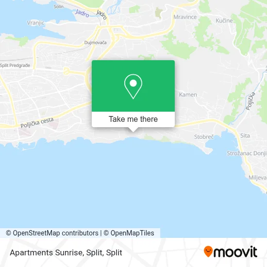 Apartments Sunrise, Split map