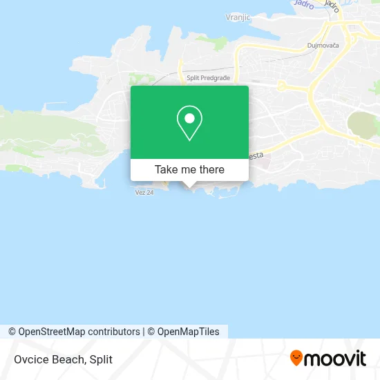 Ovcice Beach map