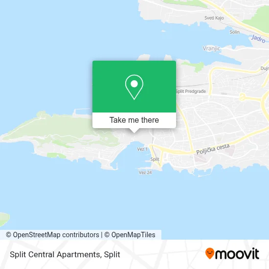 Split Central Apartments map