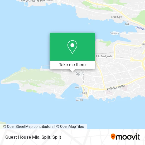 Guest House Mia, Split map