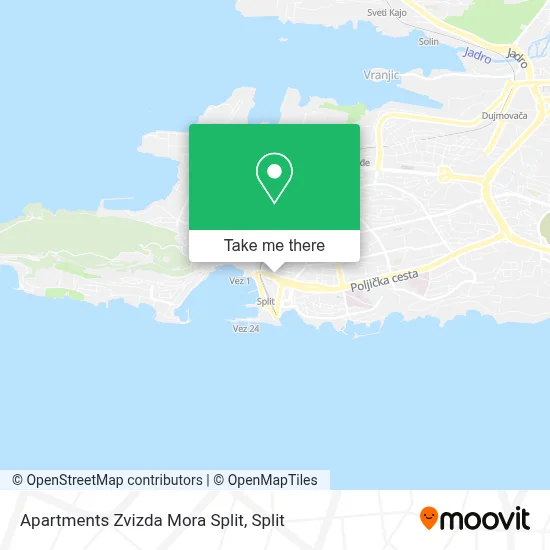 Apartments Zvizda Mora Split map