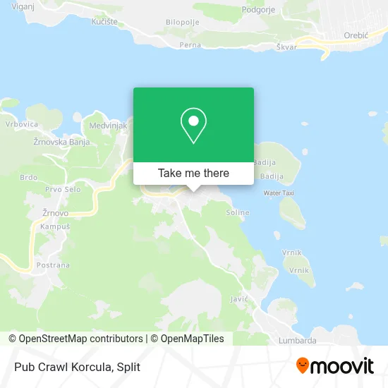 Pub Crawl Korcula map
