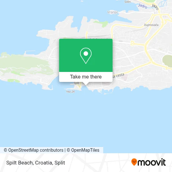 Spilt Beach, Croatia map