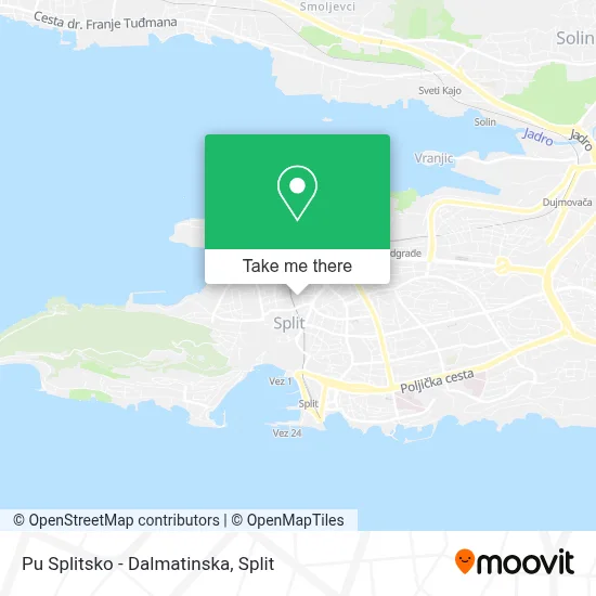 Pu Splitsko - Dalmatinska map