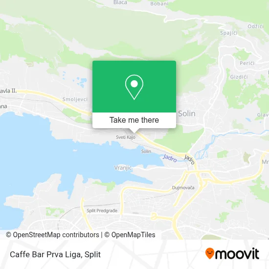 Caffe Bar Prva Liga map