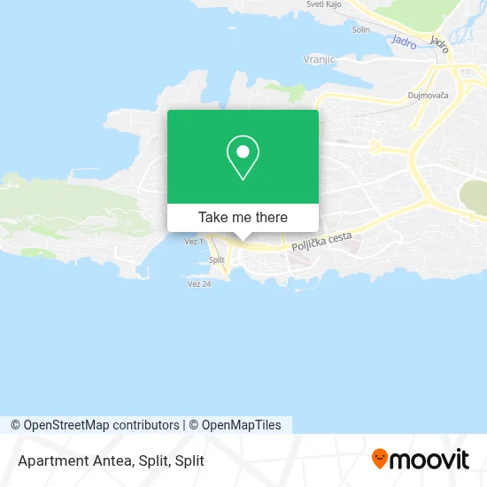 Apartment Antea, Split map