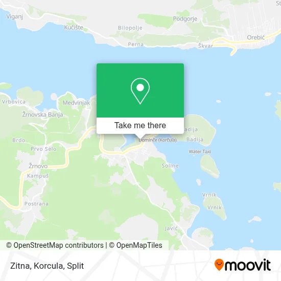 Zitna, Korcula map