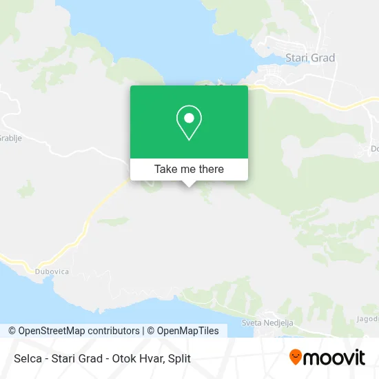 Selca - Stari Grad - Otok Hvar map