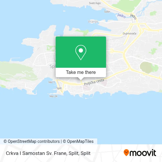 Crkva I Samostan Sv. Frane, Split map