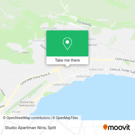 Studio Apartman Niris map
