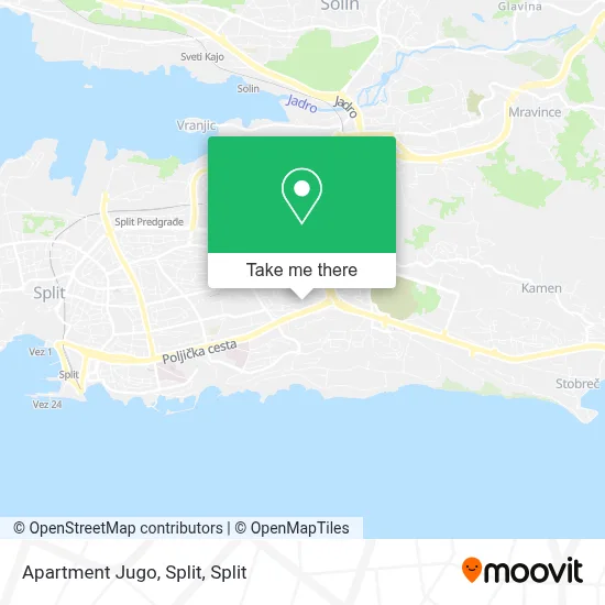 Apartment Jugo, Split map