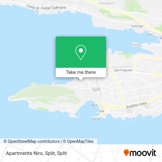 Apartments Niro, Split map