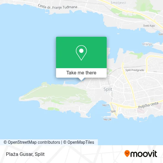 Plaža Gusar map