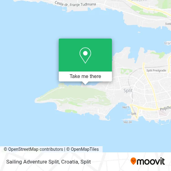 Sailing Adventure Split, Croatia map