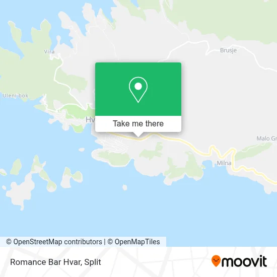 Romance Bar Hvar map