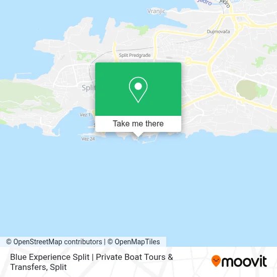 Blue Experience Split | Private Boat Tours & Transfers map