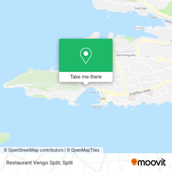 Restaurant Vengo Split map