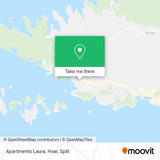 Apartments Laura, Hvar map